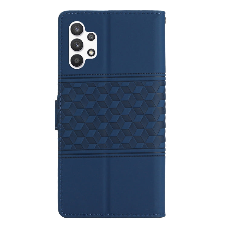 For Samsung Galaxy A32 5G Diamond Embossed Skin Feel Leather Phone Case with Lanyard