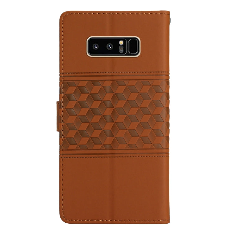 For Samsung Galaxy Note 8 Diamond Embossed Skin Feel Leather Phone Case with Lanyard