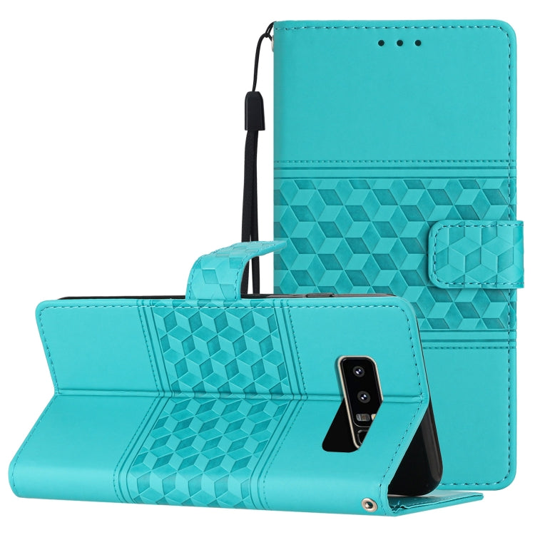 For Samsung Galaxy Note 8 Diamond Embossed Skin Feel Leather Phone Case with Lanyard