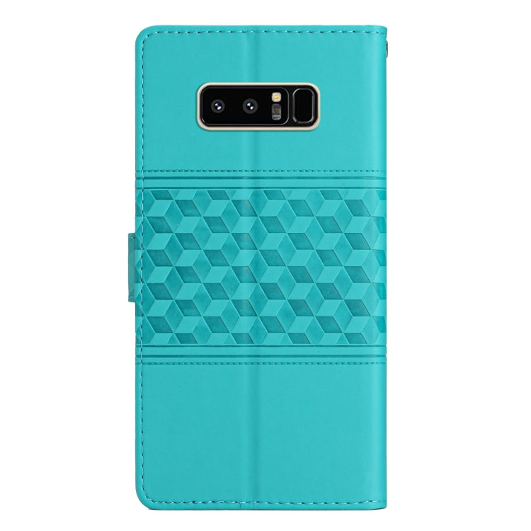For Samsung Galaxy Note 8 Diamond Embossed Skin Feel Leather Phone Case with Lanyard
