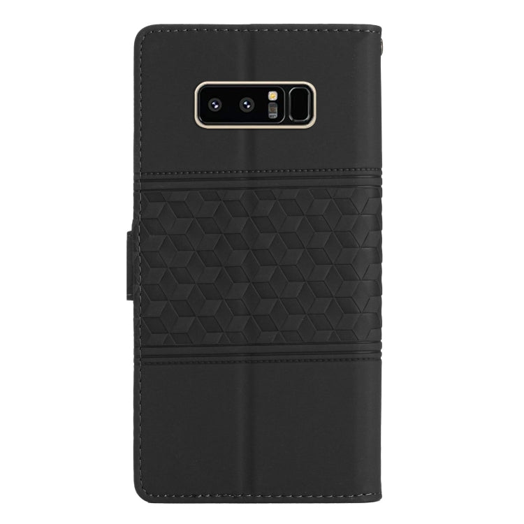 For Samsung Galaxy Note 8 Diamond Embossed Skin Feel Leather Phone Case with Lanyard