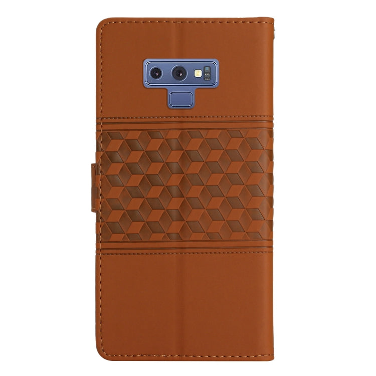 For Samsung Galaxy Note9 Diamond Embossed Skin Feel Leather Phone Case with Lanyard
