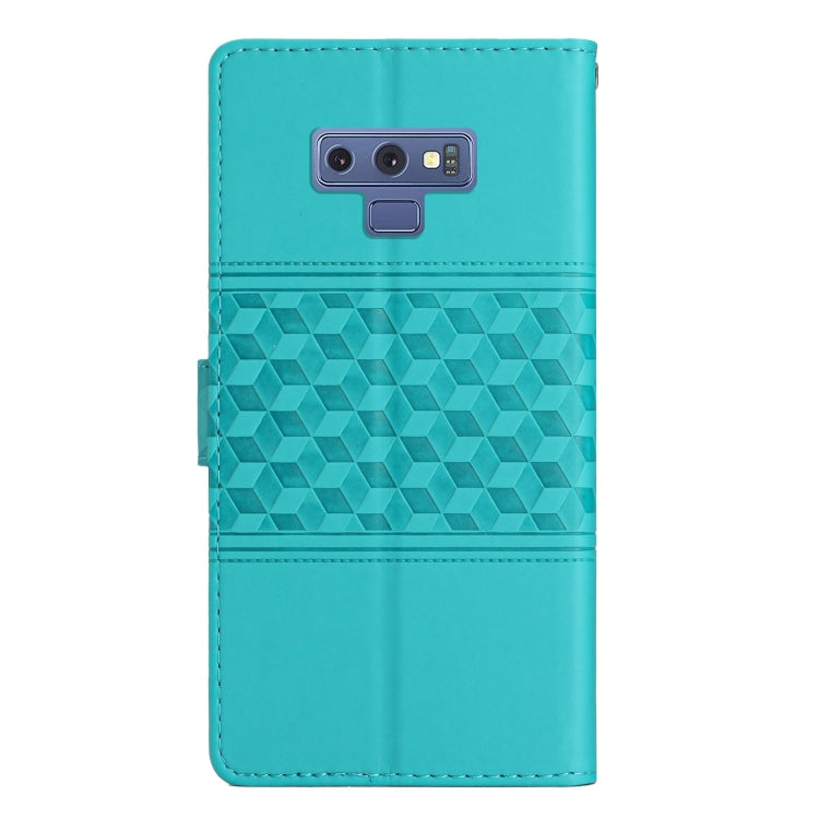 For Samsung Galaxy Note9 Diamond Embossed Skin Feel Leather Phone Case with Lanyard