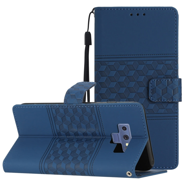 For Samsung Galaxy Note9 Diamond Embossed Skin Feel Leather Phone Case with Lanyard