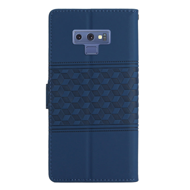 For Samsung Galaxy Note9 Diamond Embossed Skin Feel Leather Phone Case with Lanyard
