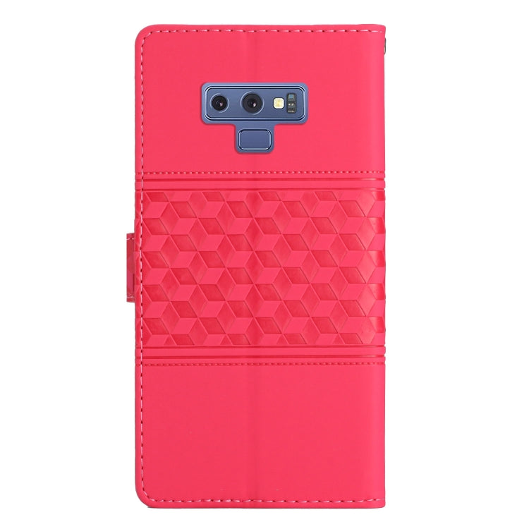 For Samsung Galaxy Note9 Diamond Embossed Skin Feel Leather Phone Case with Lanyard