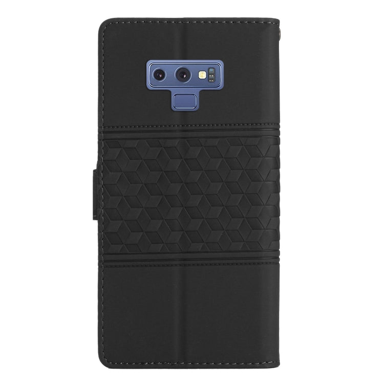 For Samsung Galaxy Note9 Diamond Embossed Skin Feel Leather Phone Case with Lanyard