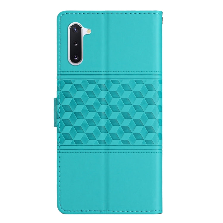For Samsung Galaxy Note10 Diamond Embossed Skin Feel Leather Phone Case with Lanyard