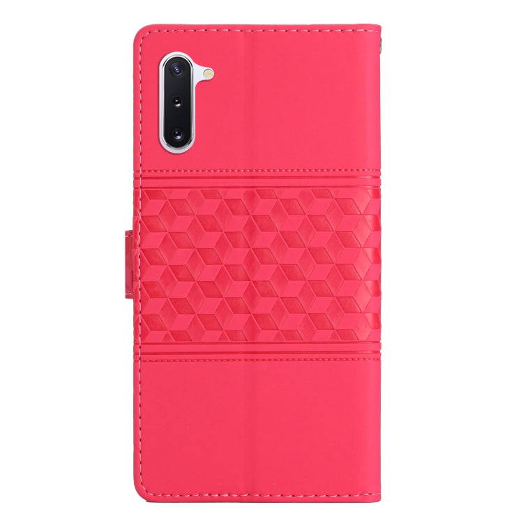 For Samsung Galaxy Note10 Diamond Embossed Skin Feel Leather Phone Case with Lanyard