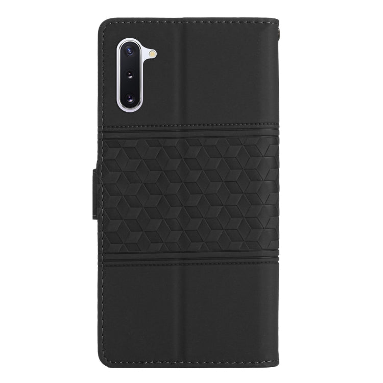 For Samsung Galaxy Note10 Diamond Embossed Skin Feel Leather Phone Case with Lanyard