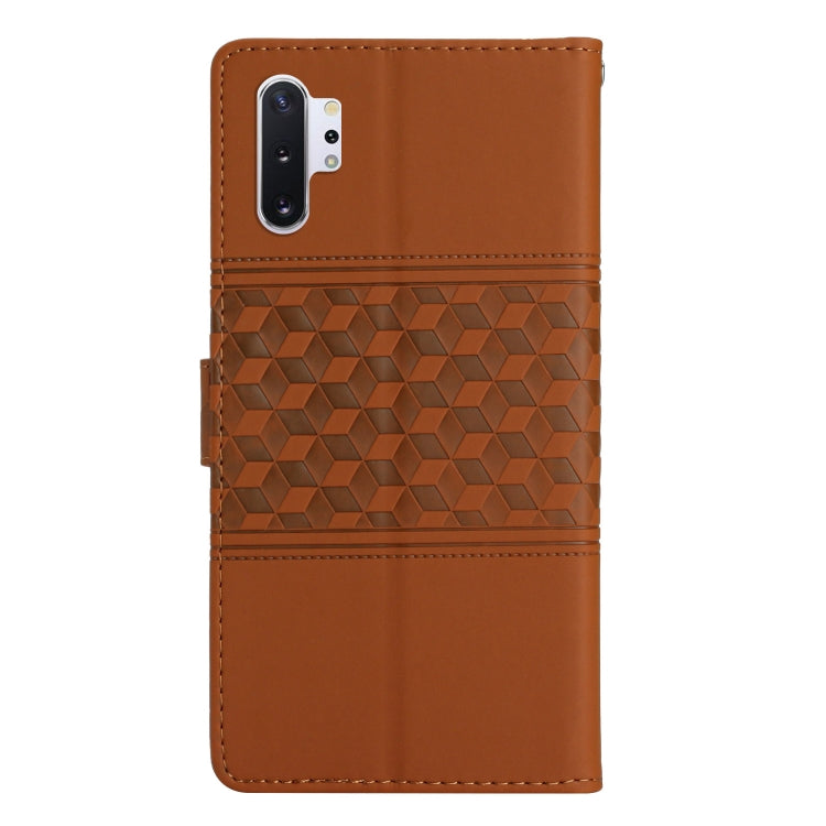 For Samsung Galaxy Note10+ Diamond Embossed Skin Feel Leather Phone Case with Lanyard