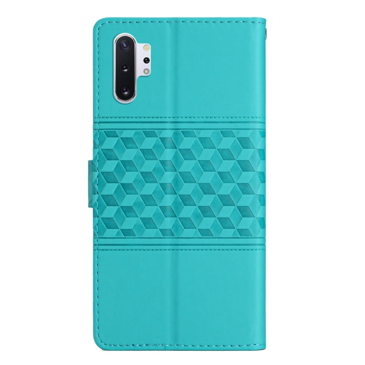 For Samsung Galaxy Note10+ Diamond Embossed Skin Feel Leather Phone Case with Lanyard
