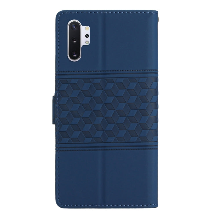 For Samsung Galaxy Note10+ Diamond Embossed Skin Feel Leather Phone Case with Lanyard