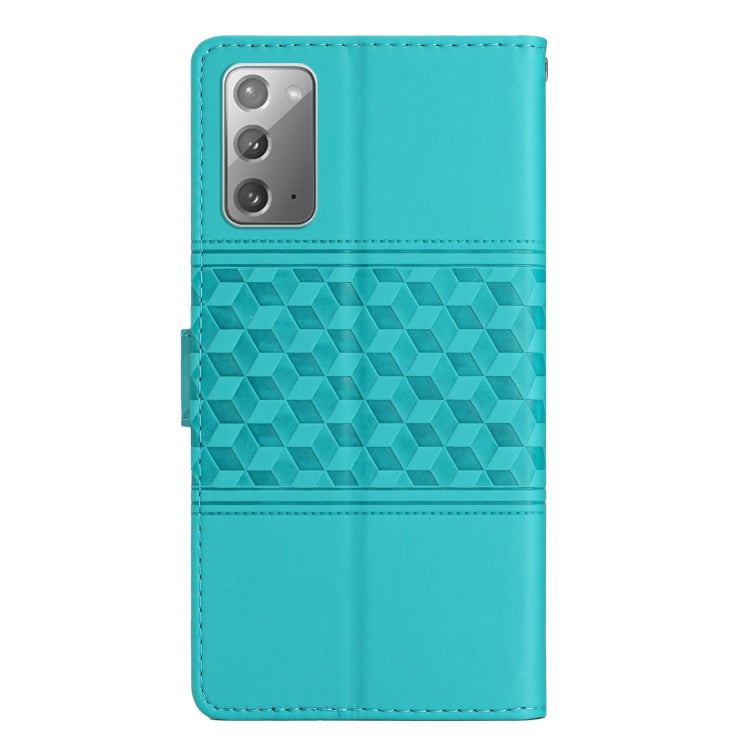 For Samsung Galaxy Note20 Diamond Embossed Skin Feel Leather Phone Case with Lanyard