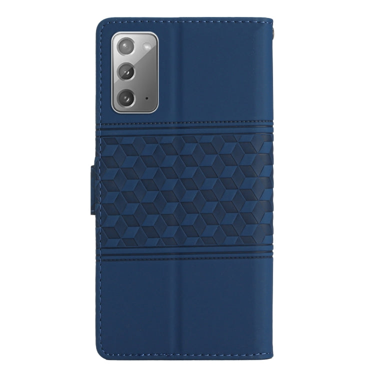 For Samsung Galaxy Note20 Diamond Embossed Skin Feel Leather Phone Case with Lanyard