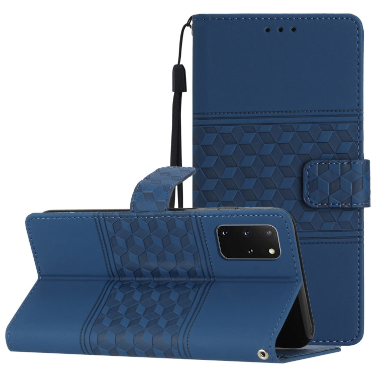 For Samsung Galaxy S20+ Diamond Embossed Skin Feel Leather Phone Case with Lanyard