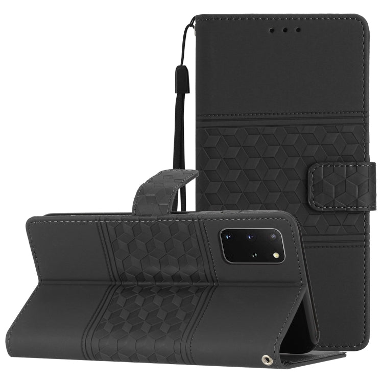 For Samsung Galaxy S20+ Diamond Embossed Skin Feel Leather Phone Case with Lanyard