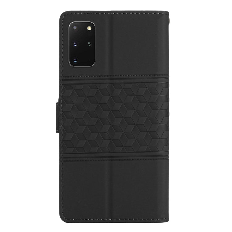 For Samsung Galaxy S20+ Diamond Embossed Skin Feel Leather Phone Case with Lanyard