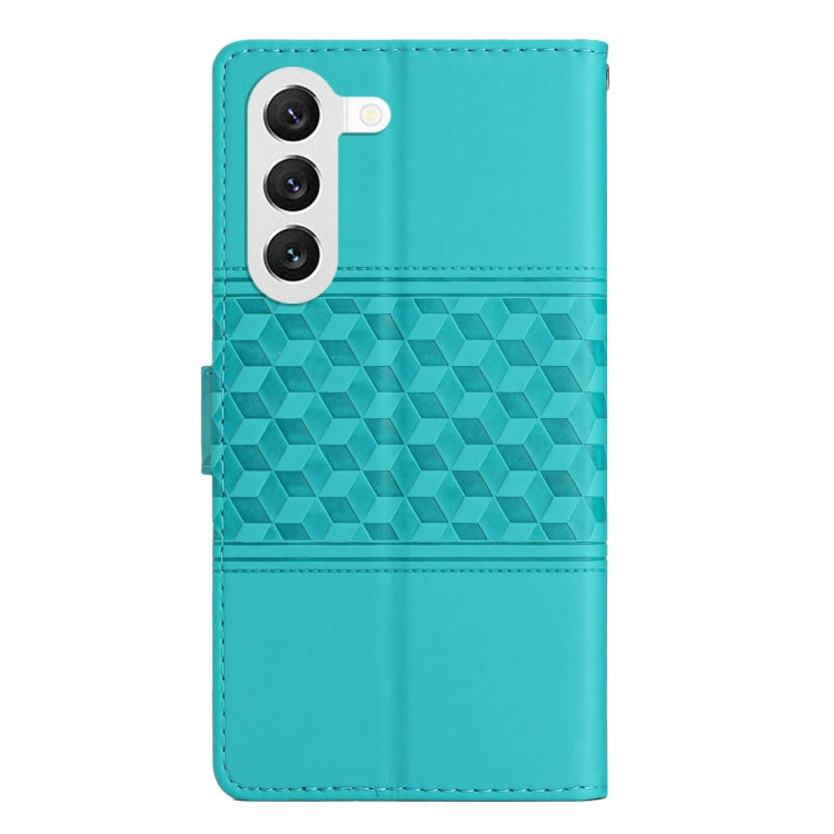 For Samsung Galaxy S23 5G Diamond Embossed Skin Feel Leather Phone Case with Lanyard