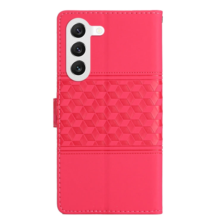 For Samsung Galaxy S23 5G Diamond Embossed Skin Feel Leather Phone Case with Lanyard