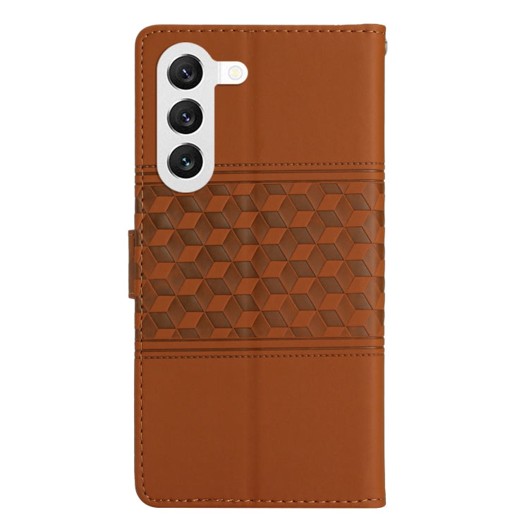 For Samsung Galaxy S23+ 5G Diamond Embossed Skin Feel Leather Phone Case with Lanyard