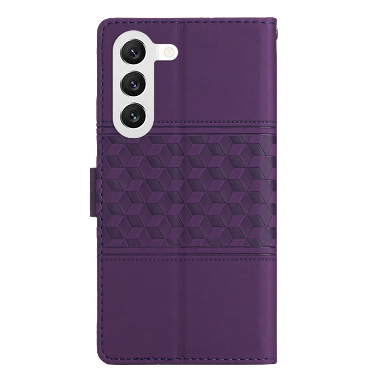 For Samsung Galaxy S23+ 5G Diamond Embossed Skin Feel Leather Phone Case with Lanyard