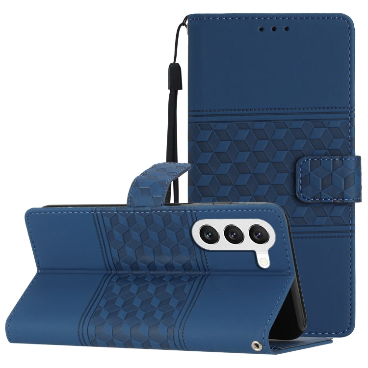 For Samsung Galaxy S23+ 5G Diamond Embossed Skin Feel Leather Phone Case with Lanyard