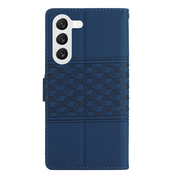 For Samsung Galaxy S23+ 5G Diamond Embossed Skin Feel Leather Phone Case with Lanyard