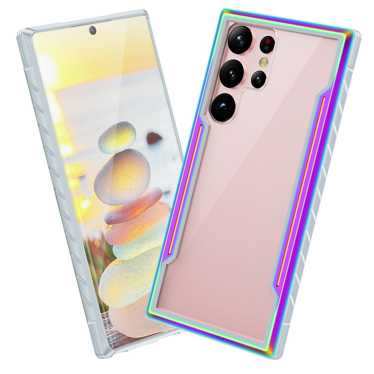 For Samsung Galaxy S23 5G Defender Metal Clear PC Soft TPU Phone Case