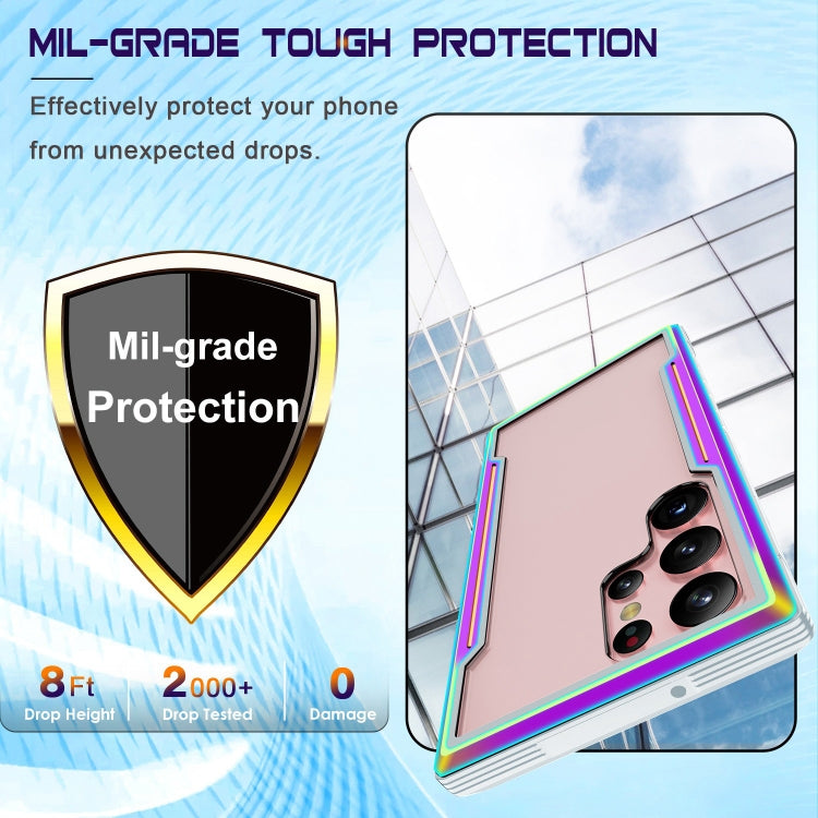 For Samsung Galaxy S23 5G Defender Metal Clear PC Soft TPU Phone Case