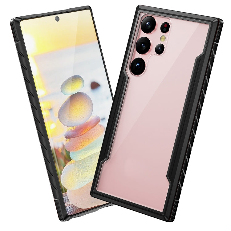 For Samsung Galaxy S23 5G Defender Metal Clear PC Soft TPU Phone Case