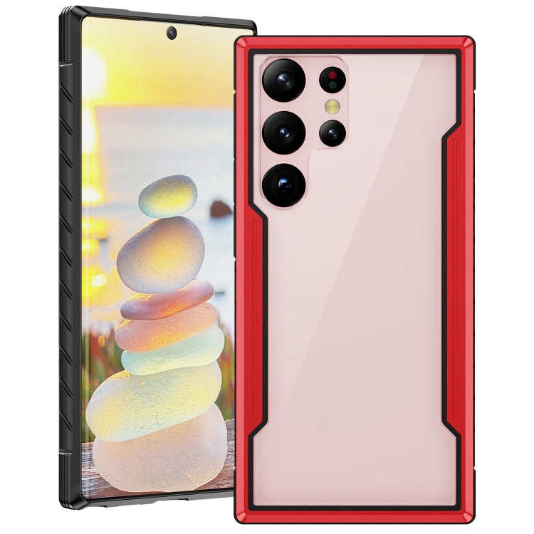 For Samsung Galaxy S23 5G Defender Metal Clear PC Soft TPU Phone Case