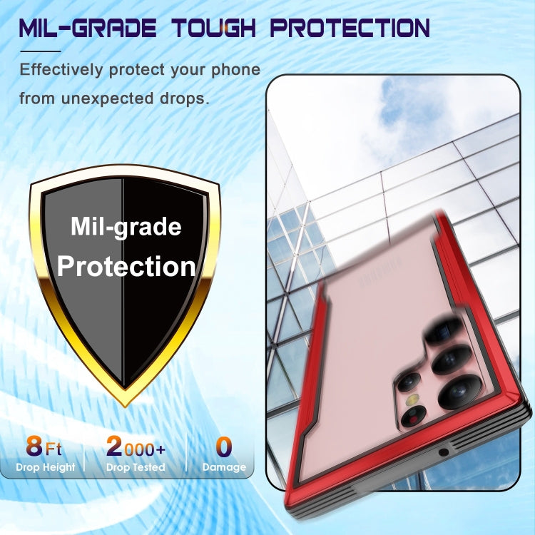 For Samsung Galaxy S23 5G Defender Metal Clear PC Soft TPU Phone Case