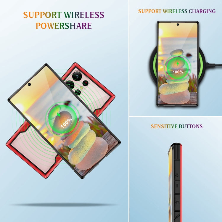 For Samsung Galaxy S23 5G Defender Metal Clear PC Soft TPU Phone Case