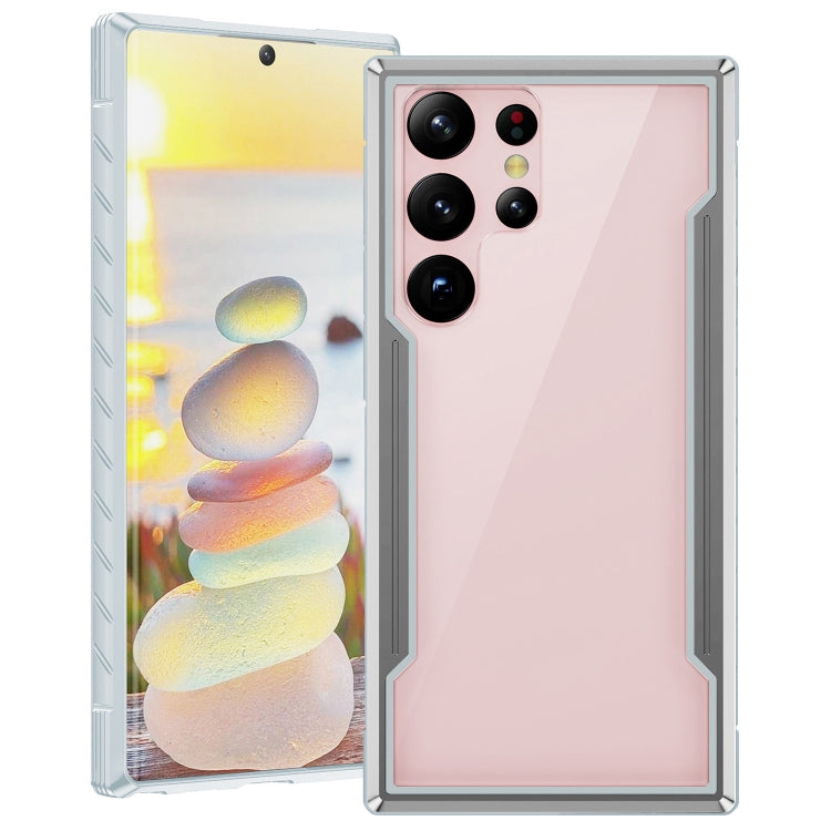 For Samsung Galaxy S23 5G Defender Metal Clear PC Soft TPU Phone Case