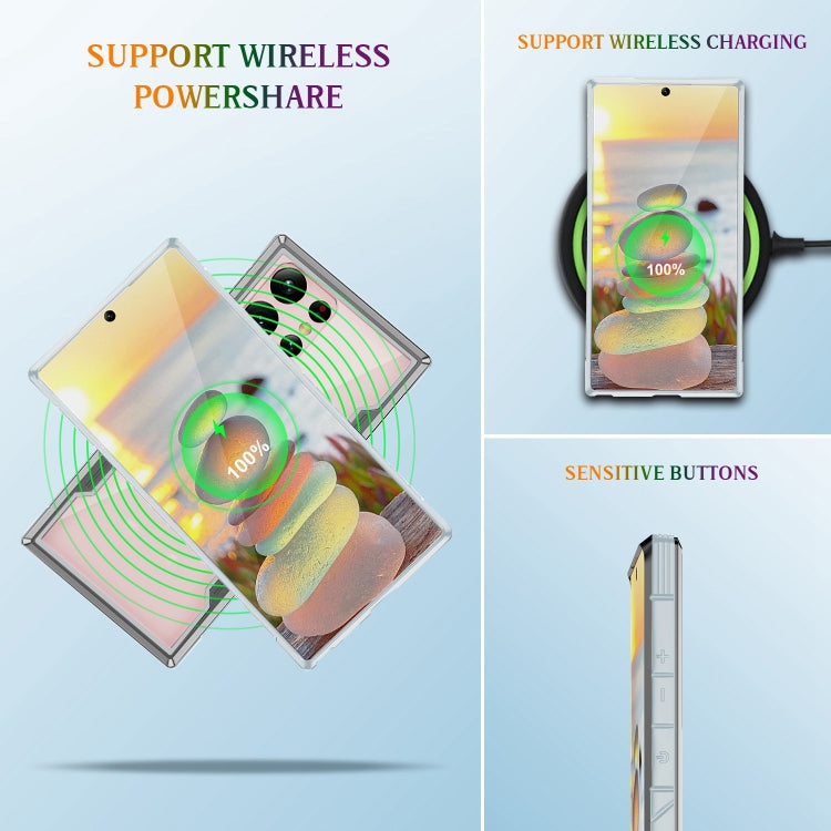 For Samsung Galaxy S23 5G Defender Metal Clear PC Soft TPU Phone Case