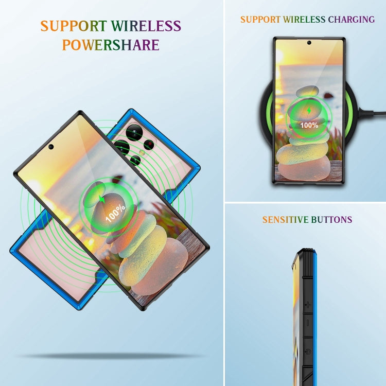 For Samsung Galaxy S23 5G Defender Metal Clear PC Soft TPU Phone Case