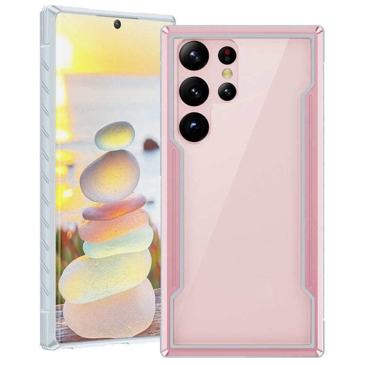 For Samsung Galaxy S23 5G Defender Metal Clear PC Soft TPU Phone Case
