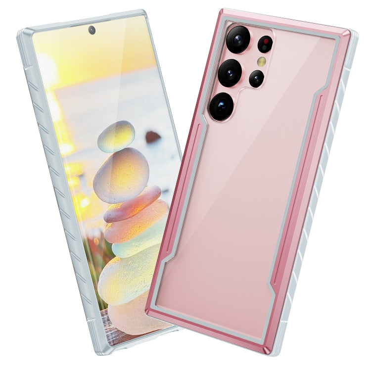 For Samsung Galaxy S23 5G Defender Metal Clear PC Soft TPU Phone Case