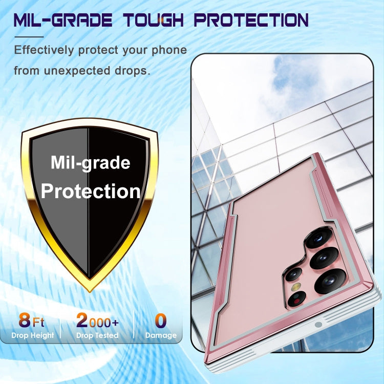 For Samsung Galaxy S23 5G Defender Metal Clear PC Soft TPU Phone Case