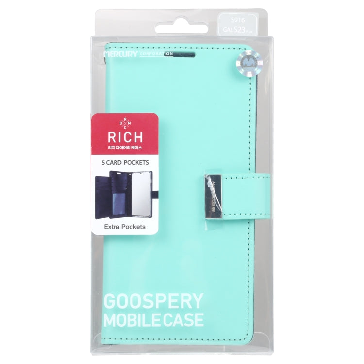 For Samsung Galaxy S23+ 5G GOOSPERY RICH DIARY Crazy Horse Texture Leather Phone Case