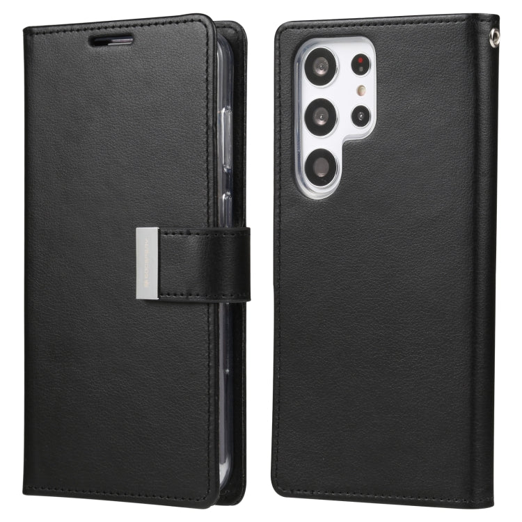 For Samsung Galaxy S23 Ultra 5G GOOSPERY RICH DIARY Crazy Horse Texture Leather Phone Case