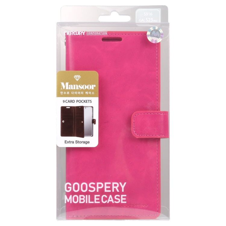 For Samsung Galaxy S23+ 5G GOOSPERY MANSOOR DIARY 9 Card Slots Leather Phone Case