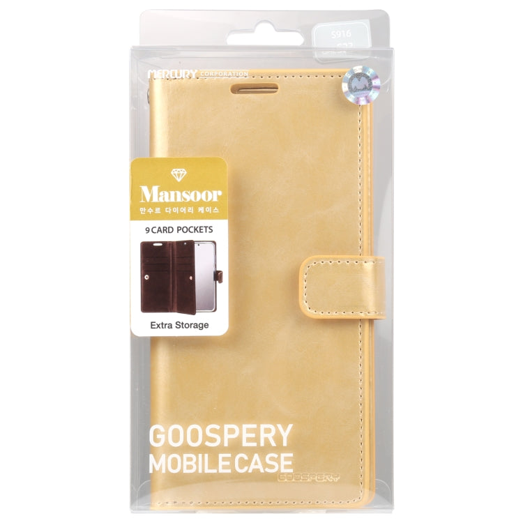 For Samsung Galaxy S23+ 5G GOOSPERY MANSOOR DIARY 9 Card Slots Leather Phone Case