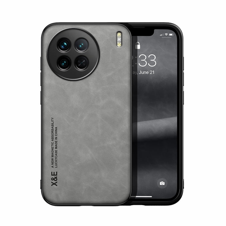 For vivo X90 Skin Feel Magnetic Leather Back Phone Case