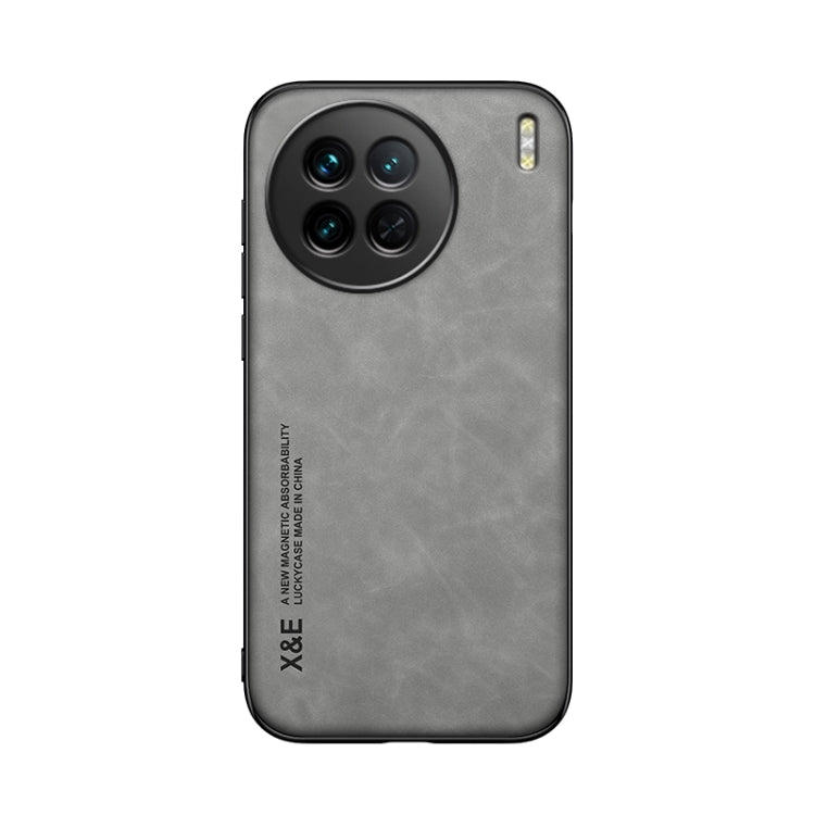 For vivo X90 Skin Feel Magnetic Leather Back Phone Case