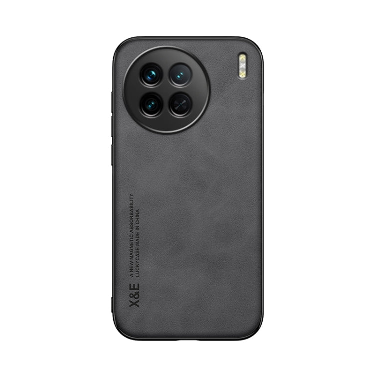 For vivo X90 Skin Feel Magnetic Leather Back Phone Case