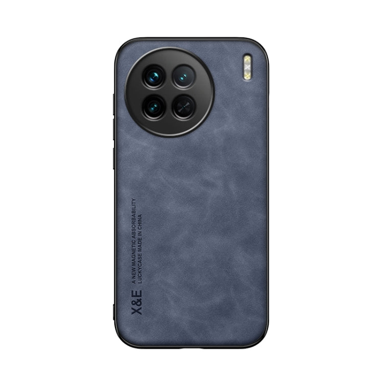 For vivo X90 Skin Feel Magnetic Leather Back Phone Case