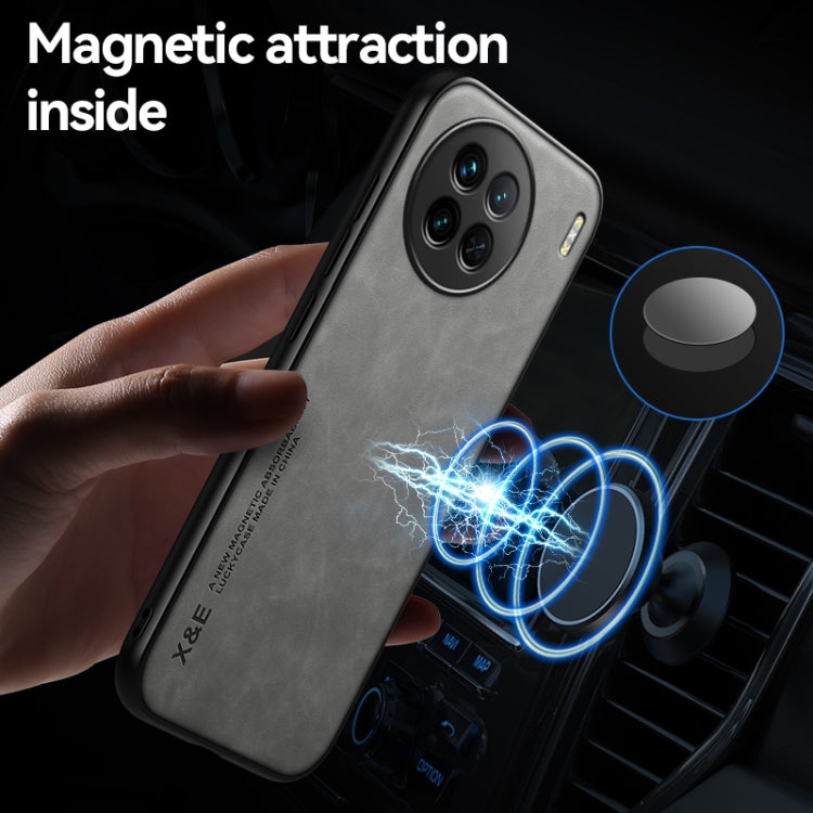 For vivo X90 Skin Feel Magnetic Leather Back Phone Case
