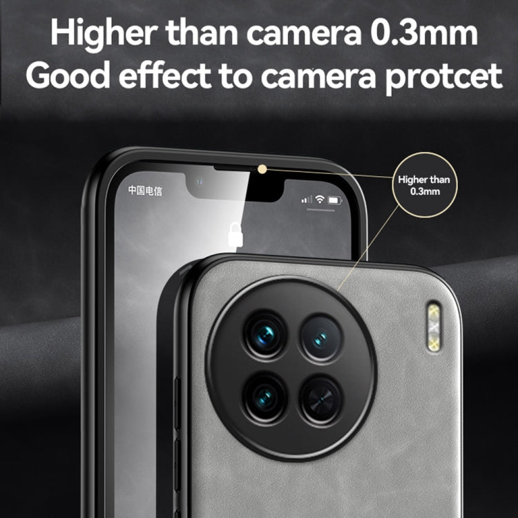 For vivo X90 Skin Feel Magnetic Leather Back Phone Case